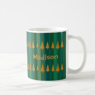 Taza De Café Árboles de Navidad con lámina de oro falsa con ray