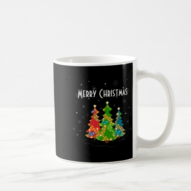 Taza De Café Árboles de Navidad Copos de Nieve Divertido T Shir (Derecha)