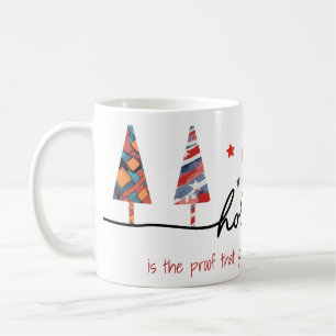 Taza De Café Árboles de Navidad geométricos con subtítulo ingen