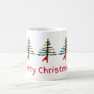 Taza De Café Árboles de Navidad Hechos a Mano – Festividad Míni