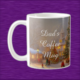 Taza De Café Árboles de Navidad nevados en Nostalgic Village Sc