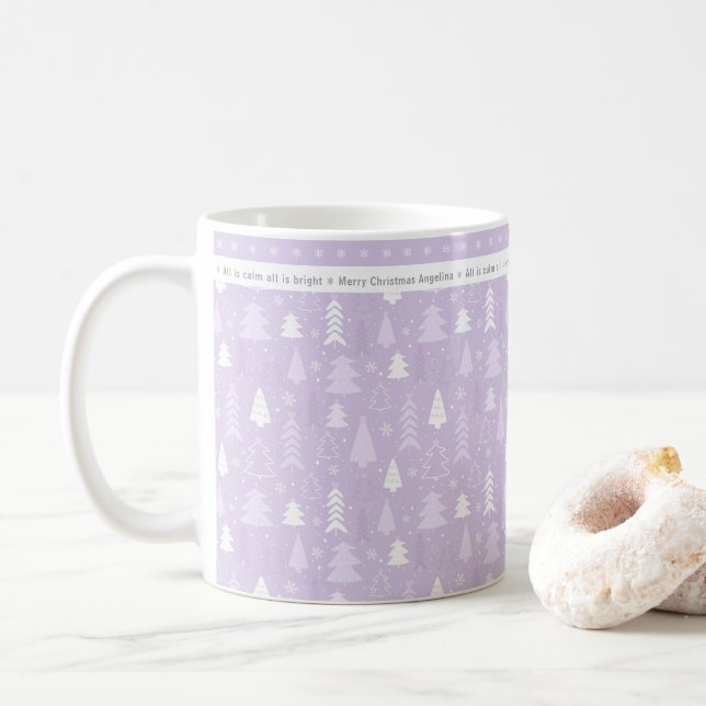 Taza De Café Árboles de Navidad puros personalizados (Con donut)