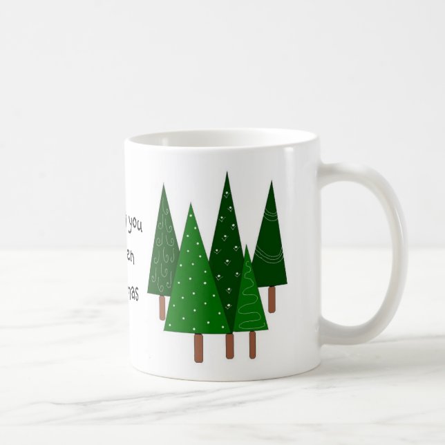 Taza De Café Árboles de Navidad Verdes (Derecha)