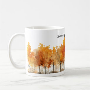 Taza De Café Árboles de otoño estilo acuarela Serenidad