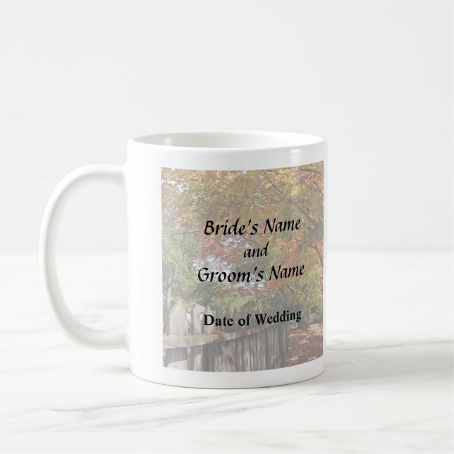 Taza De Café Árboles de otoño y valla de bolas (Izquierda)