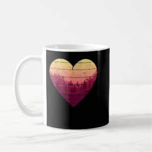 Taza De Café Árboles del corazón retro paisaje natural al aire 