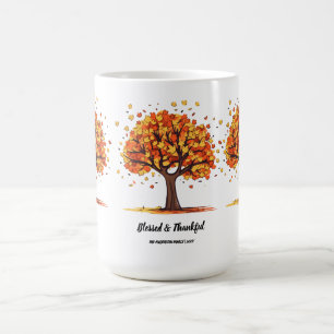 Taza De Café Árboles dorados de otoño Feliz saludo de Acción de