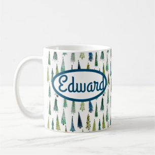 Taza De Café Árboles Evergreen de vacaciones de invierno