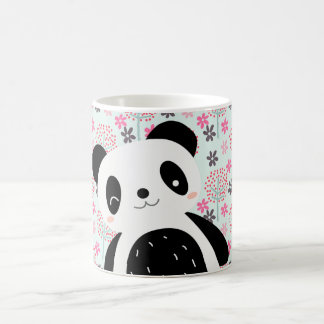 Taza De Café Árboles, flores, y osos de panda