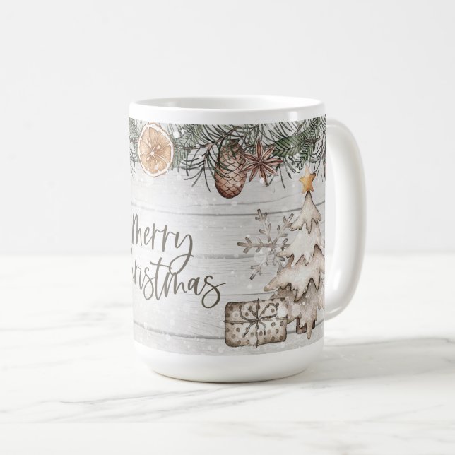 Taza De Café Árboles frutales navideños de Feliz (Anverso derecho)