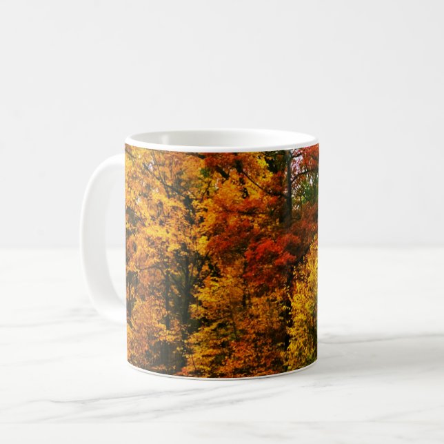 Taza De Café Árboles Naranjas del otoño (Anverso izquierdo)