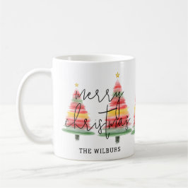Taza De Café Árboles navideños acuarelas