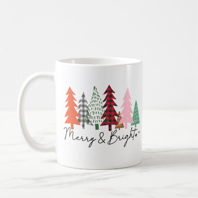 Taza De Café Árboles navideños alegres y morales (Izquierda)