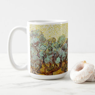 Taza De Café Árboles olivos con cielo y sol amarillos