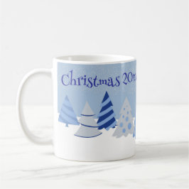 Taza De Café Árboles singulares de Navidades azules