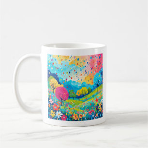 Taza De Café Árboles y flores felices, sudaderas de la naturale