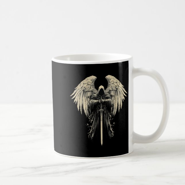 Taza De Café Archangel Gabriel Christian Angel Catholic Warrior (Derecha)
