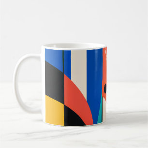 Taza De Café Arched Blue Pink Modernist Abstract