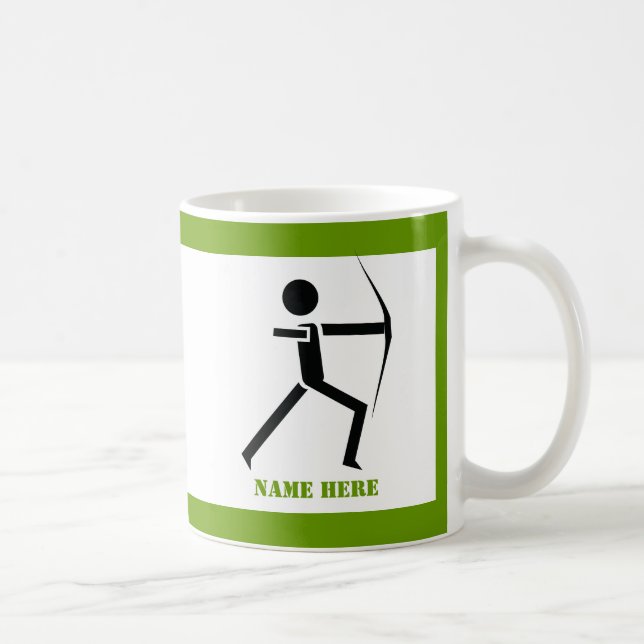 Taza De Café Archer con su arco negro, personalizado de tiro al (Derecha)