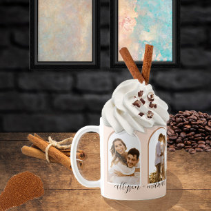 Taza De Café Arches 4 Photo Blush   Terracotta Couple + Names C