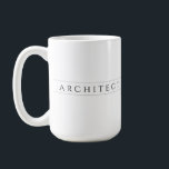 Taza De Café ARCHITECT Tall White Ceramic Mug / Black<br><div class="desc">El diseño de este ARCHITECT es la palabra ARCHITECT, en negro, enmarcado por una delgada línea por encima y por debajo, en ambos lados. Cambiar fácilmente "ARCHITECT" con "Personalizar esta plantilla". Cambiar la fuente con Editar diseño y Editar texto. * En la categoría ARQUITECTURA de mi tienda hay otros tipos...</div>