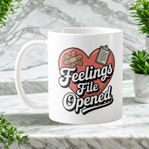 Taza De Café Archivo de Sentimientos Abierto Humor de Sanació