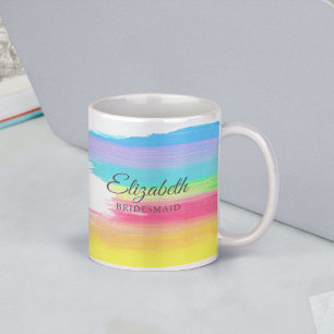 Taza De Café Arco arcoiris Hermosa dama de honor Boda