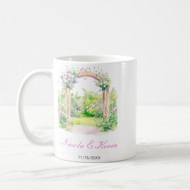 Taza De Café Arco de boda floral de primavera (Izquierda)