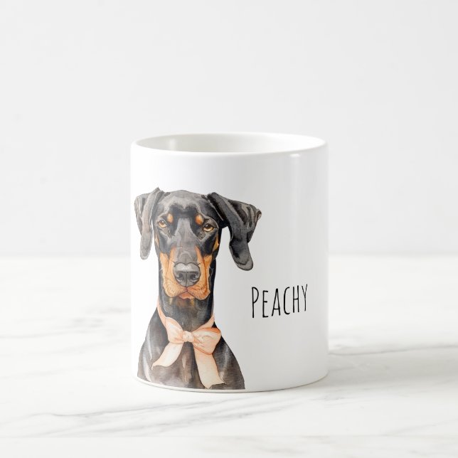 Taza De Café Arco de melocotón de perro (Centro)