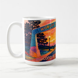 Taza De Café Arco del Atardecer Escénico de Long Beach Washingt