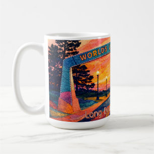 Taza De Café Arco del Atardecer Escénico de Long Beach Washingt