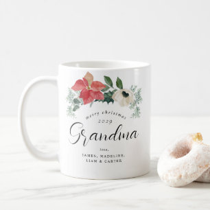 Taza De Café Arco floral Feliz Navidad Abuela