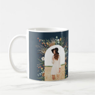 Taza De Café Arco graduado 1 foto azul barro moderno