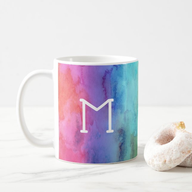 Taza De Café Arco iris de encargo (Con donut)