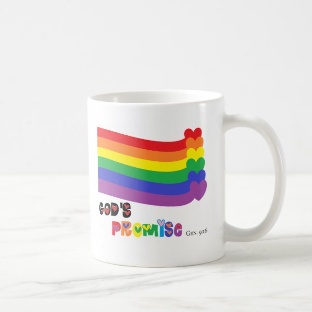 Taza De Café Arco iris de la promesa de dios (Derecha)