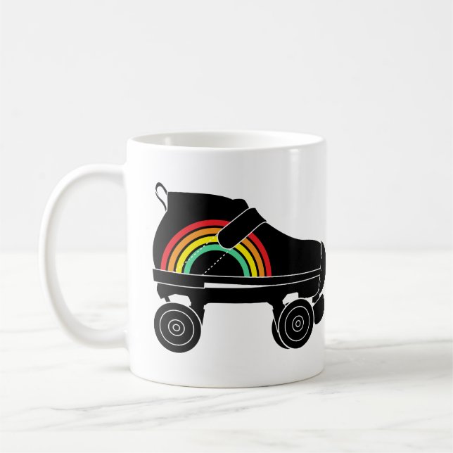 Taza De Café arco iris de patinaje de cuatro rodillos (Izquierda)