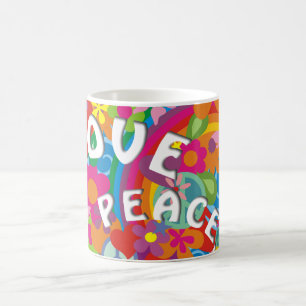 Taza De Café Arco iris del flower power