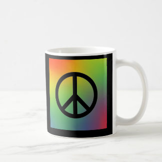 Taza De Café Arco iris del signo de la paz