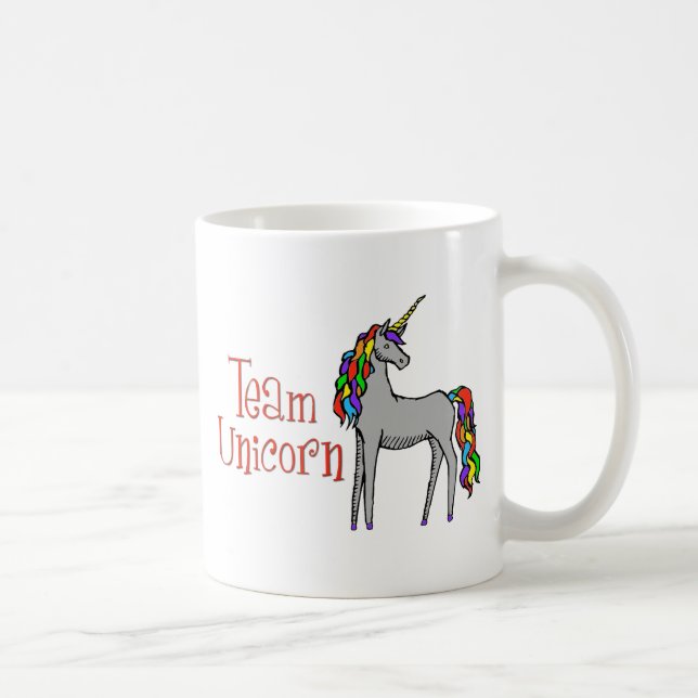 Taza De Café Arco iris del unicornio del equipo (Derecha)