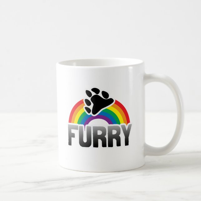 TAZA DE CAFÉ ARCO IRIS PELUDO (Derecha)