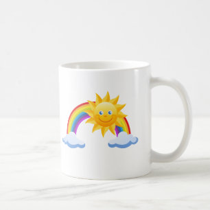 Taza De Café Arco iris sonriente de la sol