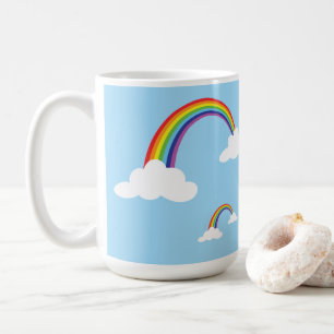 Taza De Café Arco iris y nubes en un cielo claro