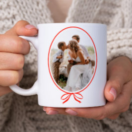 Taza De Café Arco rojo simple ovalado foto Navidad