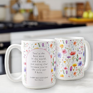Taza De Café Arco rosa de flores silvestres coloridas divertido