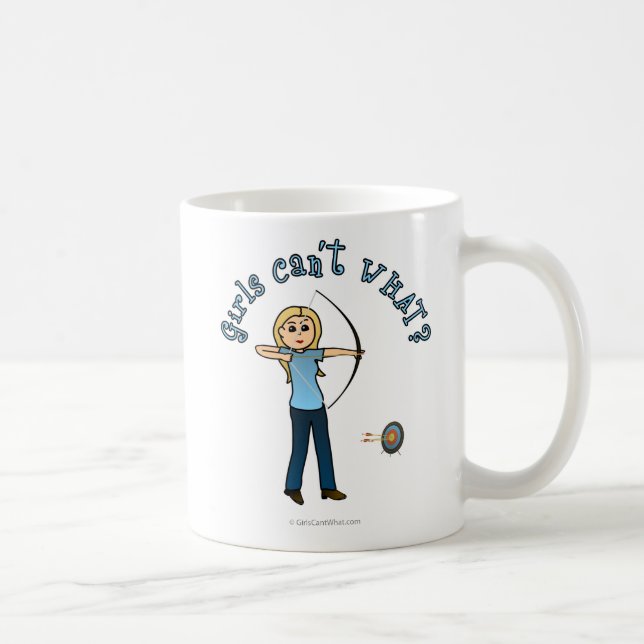 Taza De Café Arco rubio en azul (Derecha)
