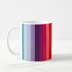 Taza De Café Arcoiris a rayas multicolor
