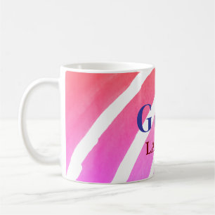Taza De Café Arcoiris amarillo rosa agregar nombre de pareja lu