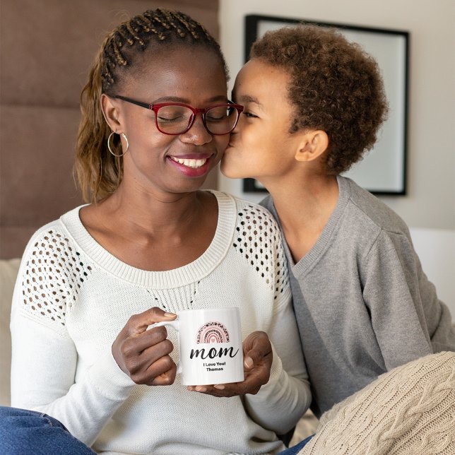 Taza de café arcoíris Boho de mamá (Subido por el creador)
