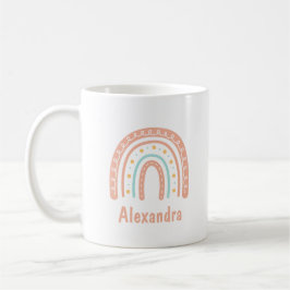Taza De Café Arcoíris boho pastel personalizado minimalista