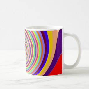 Taza De Café Arcoiris brillante de arte pop psicodélico remolin